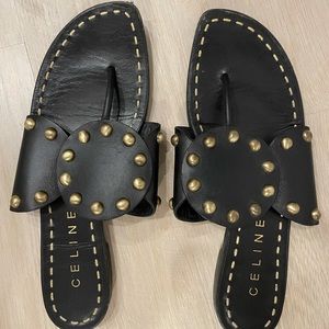 Celine studded flat sandals.